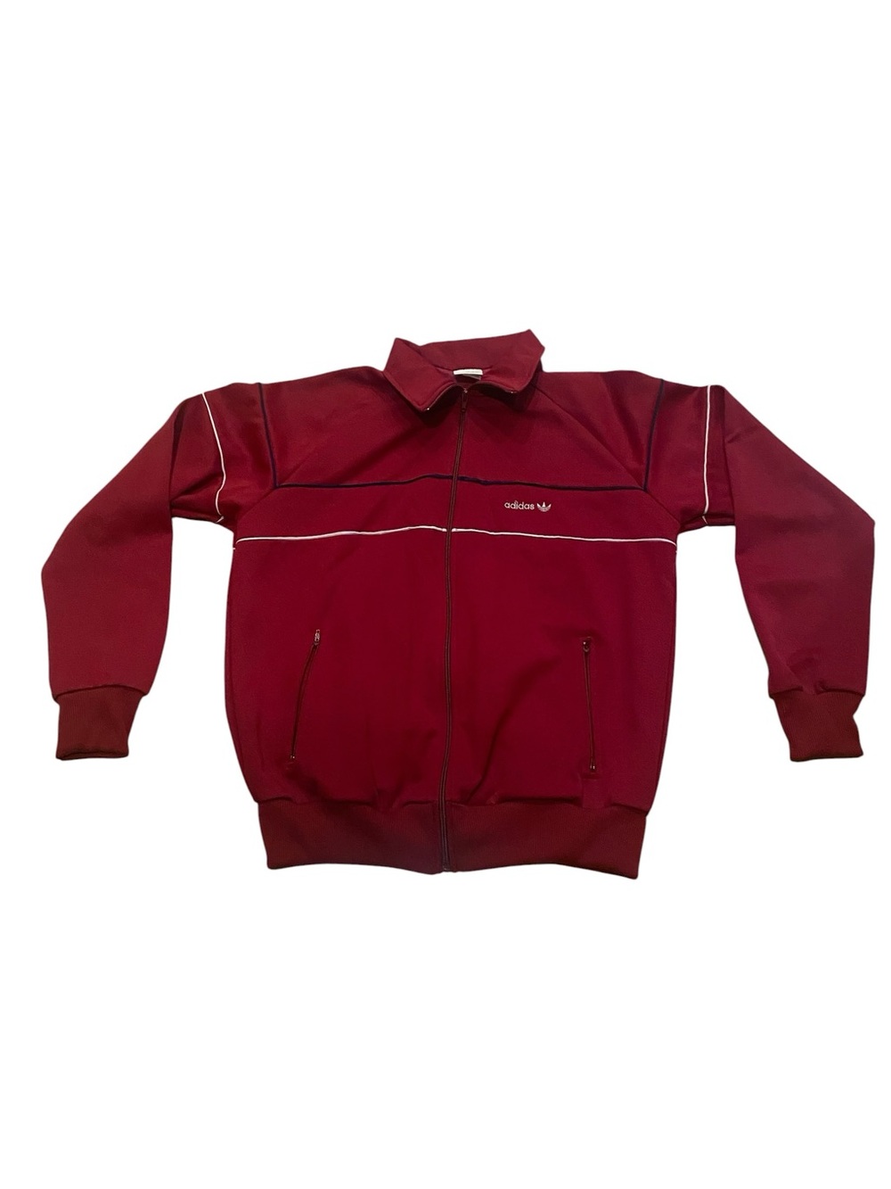 Adidas Men’s Vintage Maroon Trefoil Taiwan Y2K Track Suit 70s 80s Size L - Picture 3 of 15